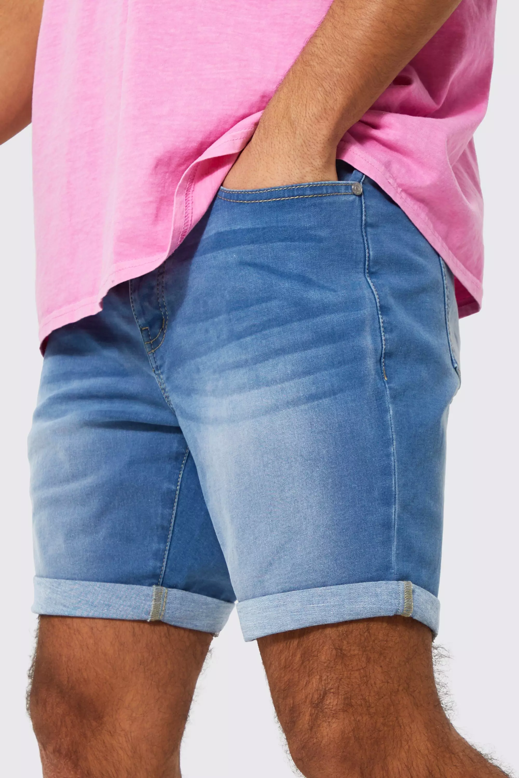 Mens stretch deals jean shorts